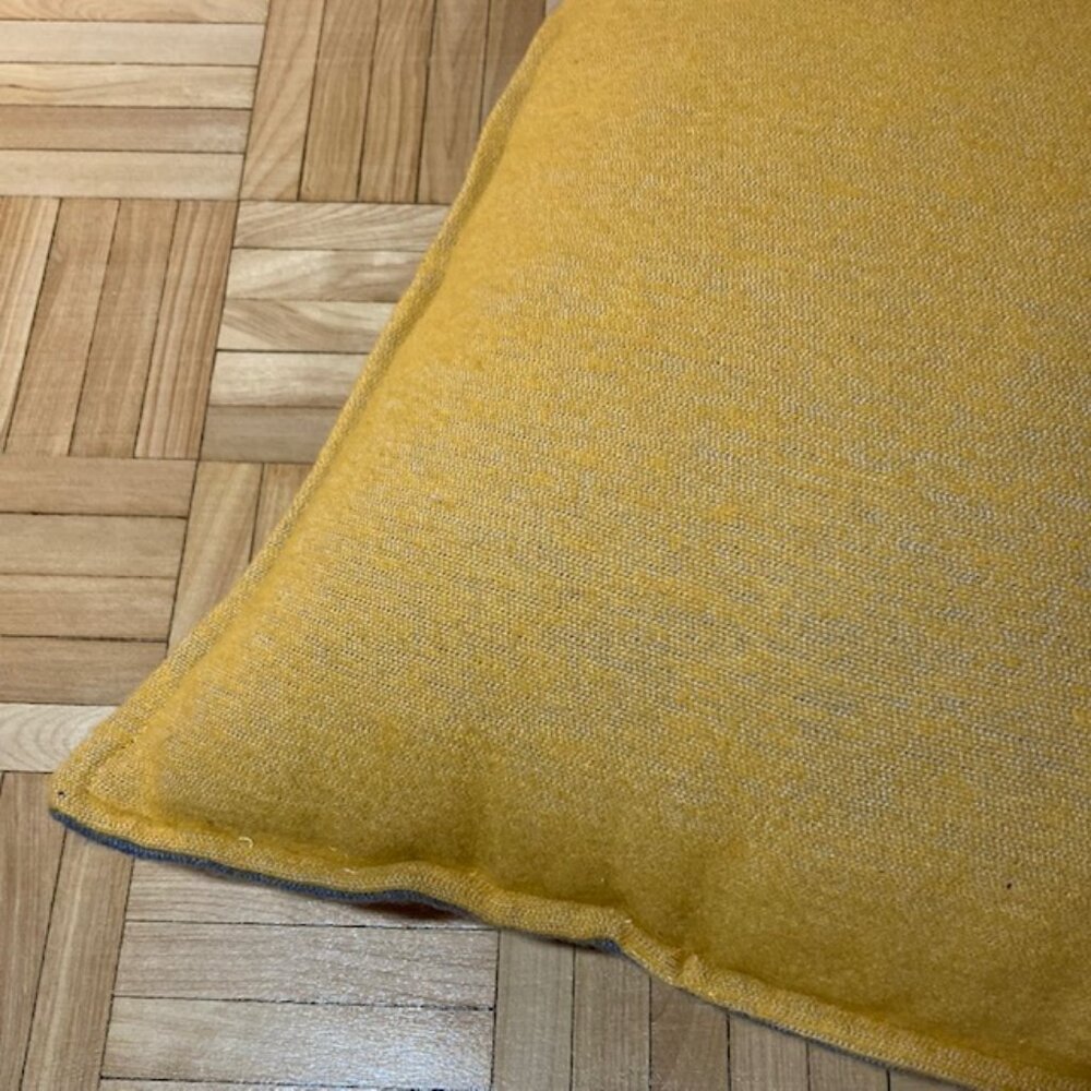Grey & Yellow Reversible Throw Pillow Cushion